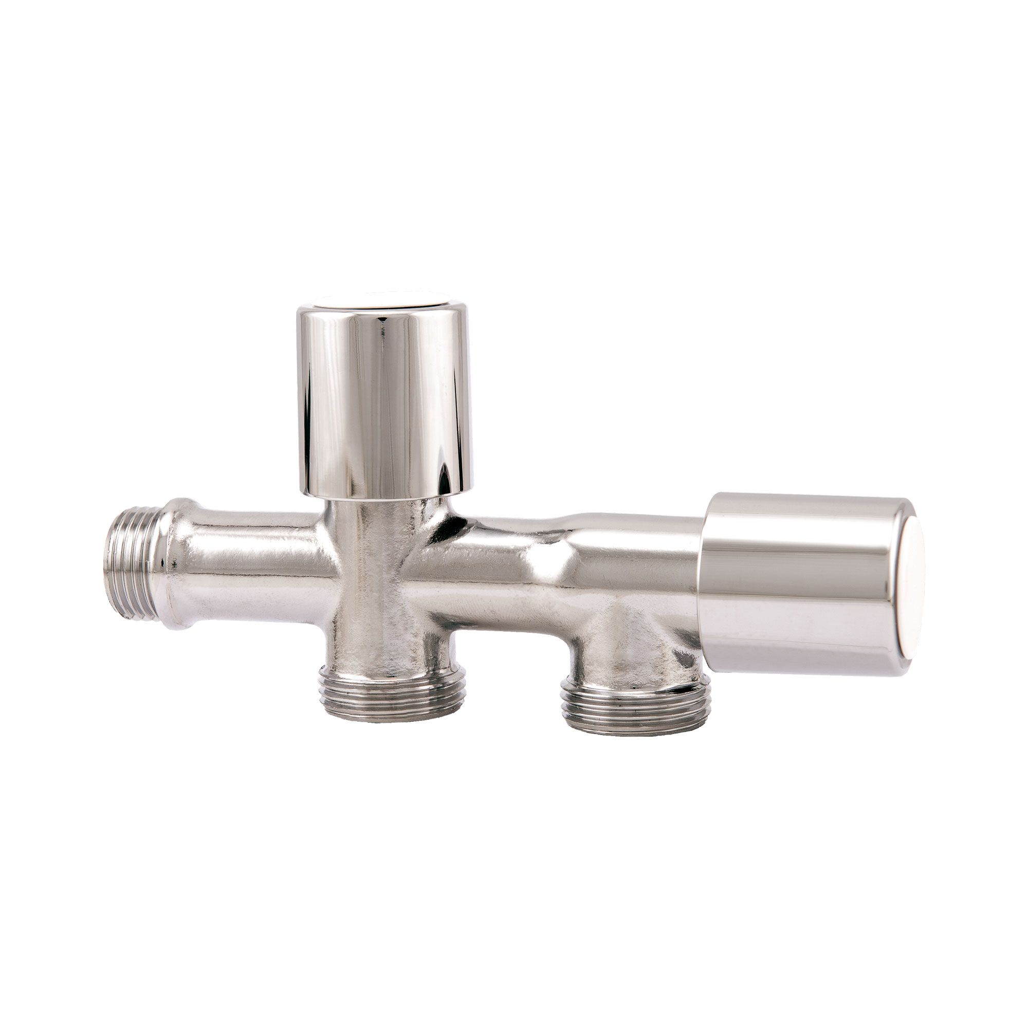 Robinet double avec raccord lave-linge et lave-vaisselle