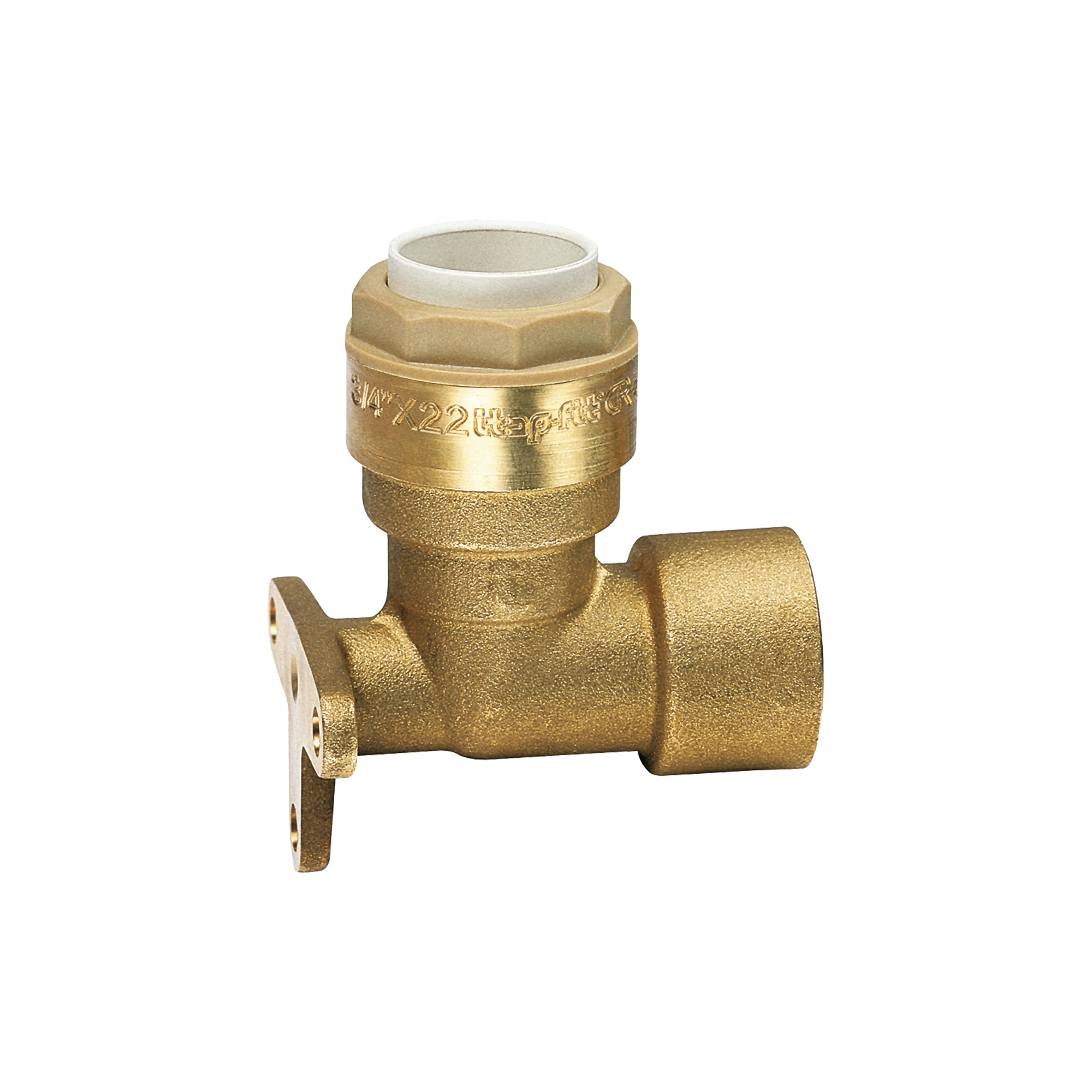 Raccord coudé femelle avec fixation murale