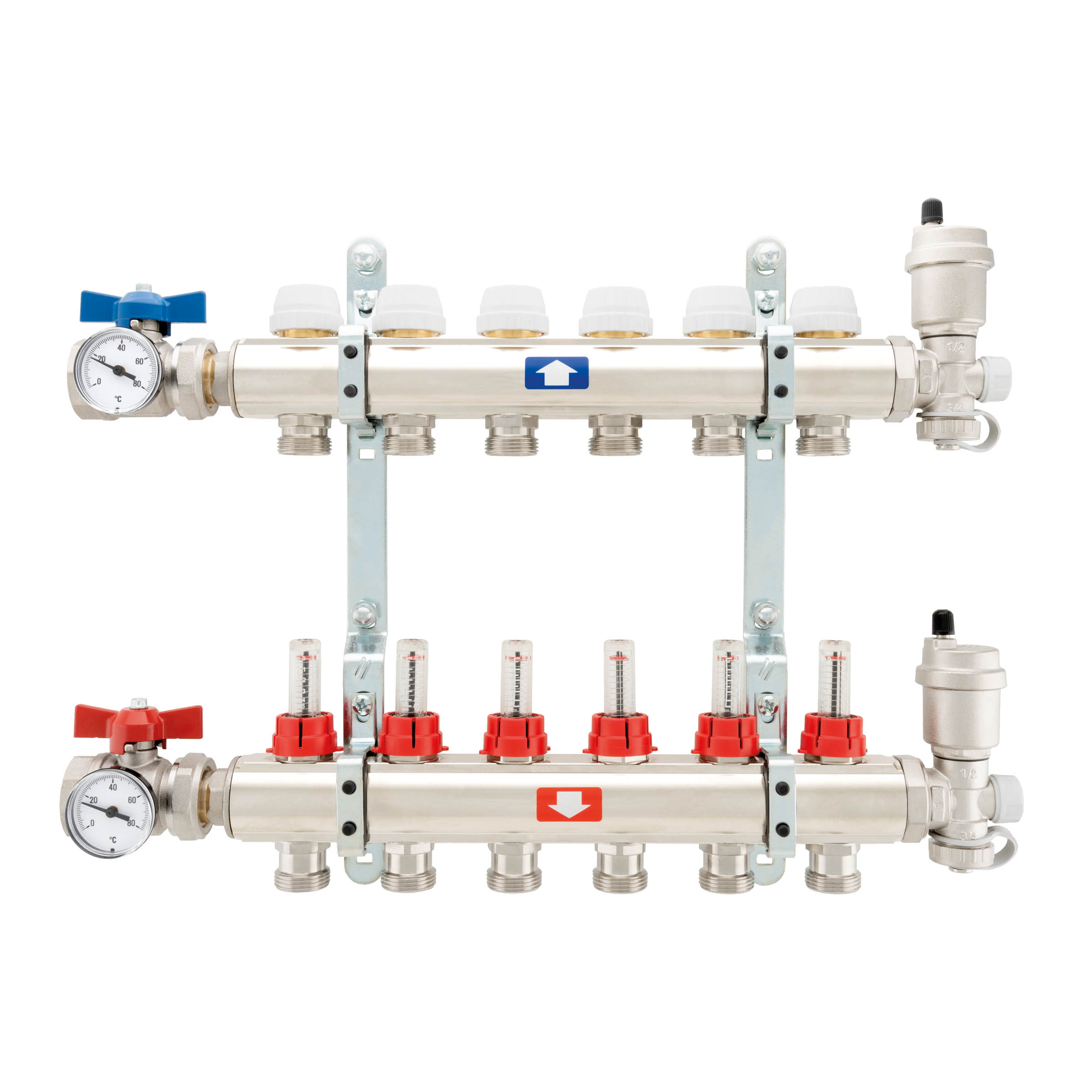 Collecteur pré-monté complet, avec débitmètres