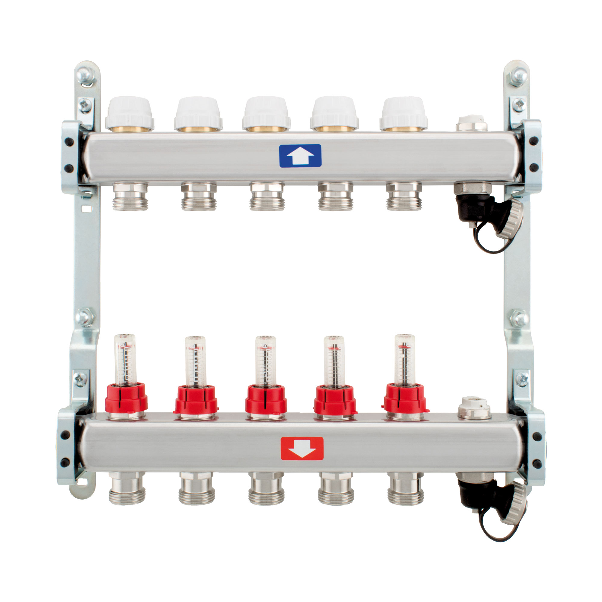 Collecteur pré-monté avec débitmètres, vidange et purge