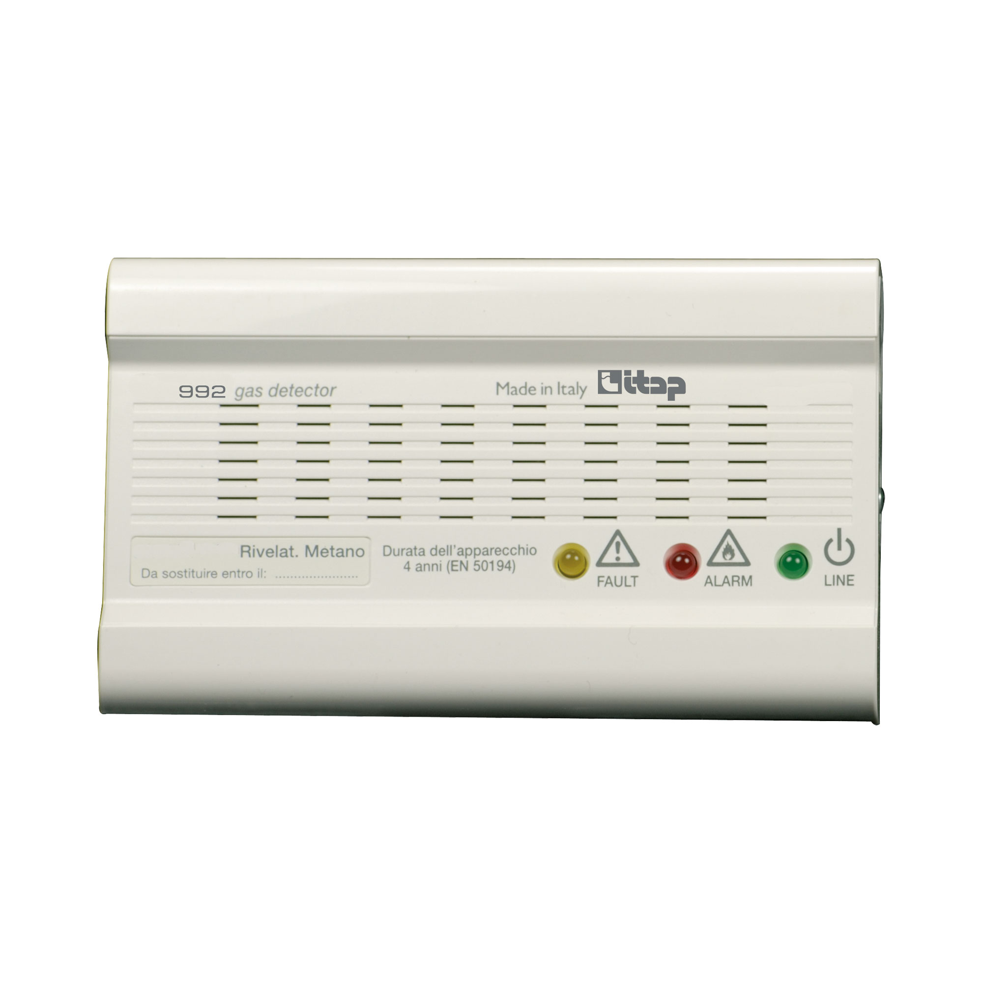 Détecteur de fuites de gaz avec alarme optique et acoustique et commande relais