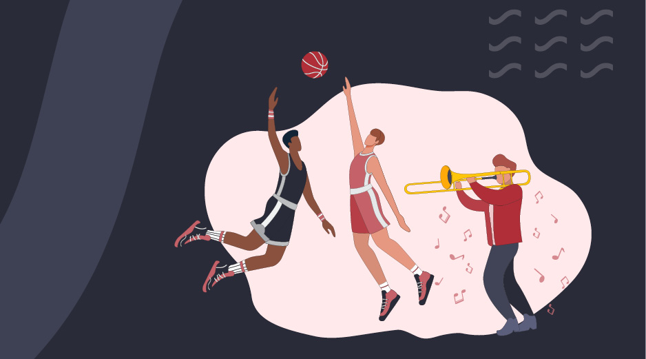 La banda e la squadra di basket di Lumezzane - IMMAGINE .jpg