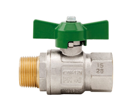 Green DVGW ball valve, full flow