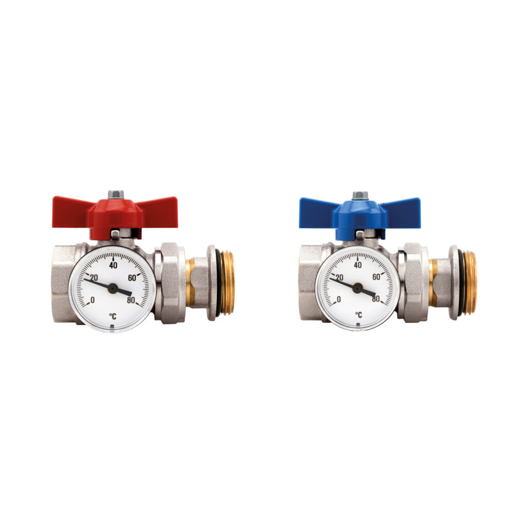 Straight ball valves kit and thermometer – Compact - 487K01R