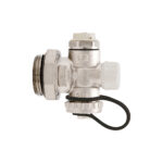 Nickel-plated adjustable end piece with drain valve and manual air vent valve - 489MR