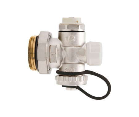 Nickel-plated adjustable end piece with drain valve and manual air vent valve