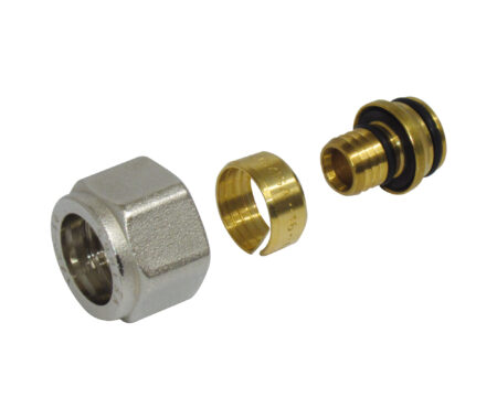Nut and adapter for multilayer pipe