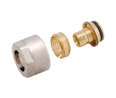 Nut and adapter for PEX pipe