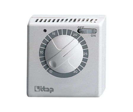 Thermostat d’ambiance mécanique avec commutateur, interrupteur on/off et voyant de fonctionnement