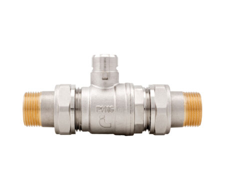 2-way zone ball valve with double union connection